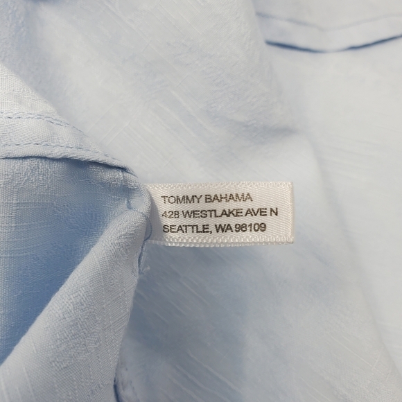 TOMMY BAHAMA 100% COTTON LONG SLEEVE BUTTON UP SKY BLUE TOP MEN SIZE SMALL - Picture 10 of 15